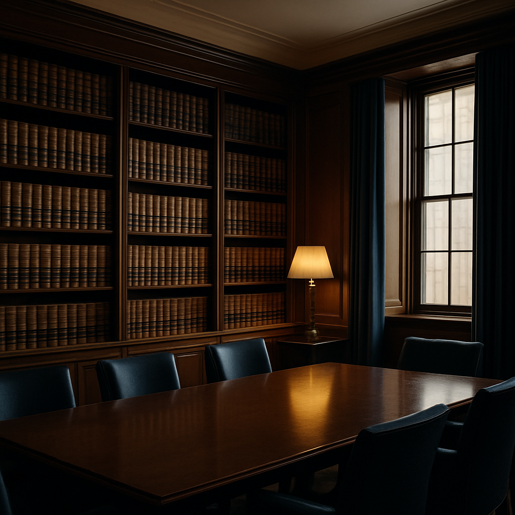 The library and chambers of KMS Law Chambers
